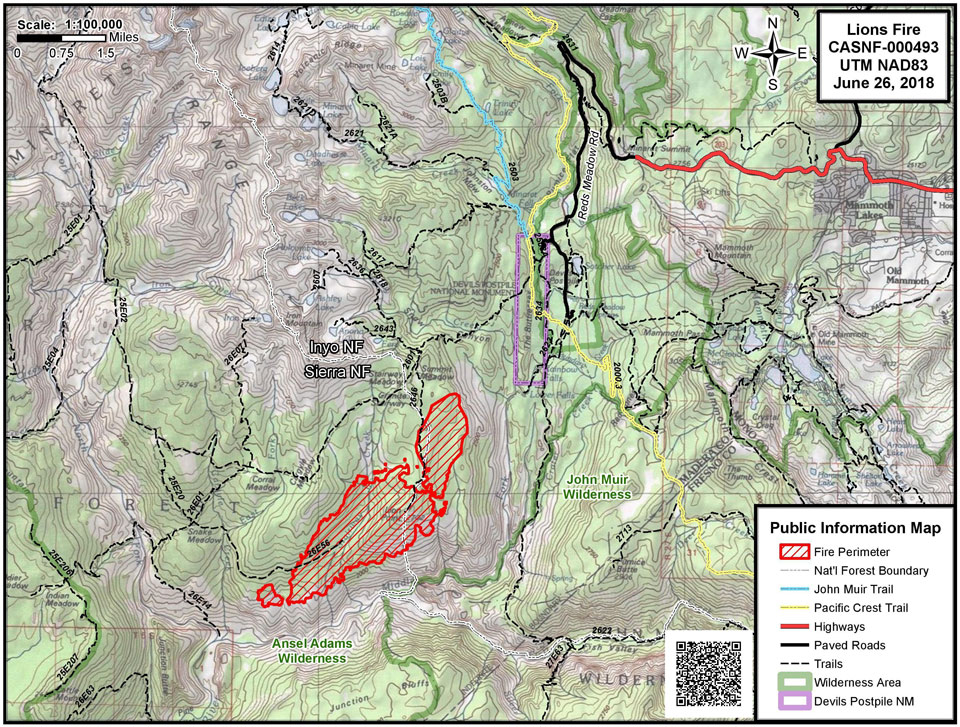 Lions Fire Sierra National Forest 6 26 2018