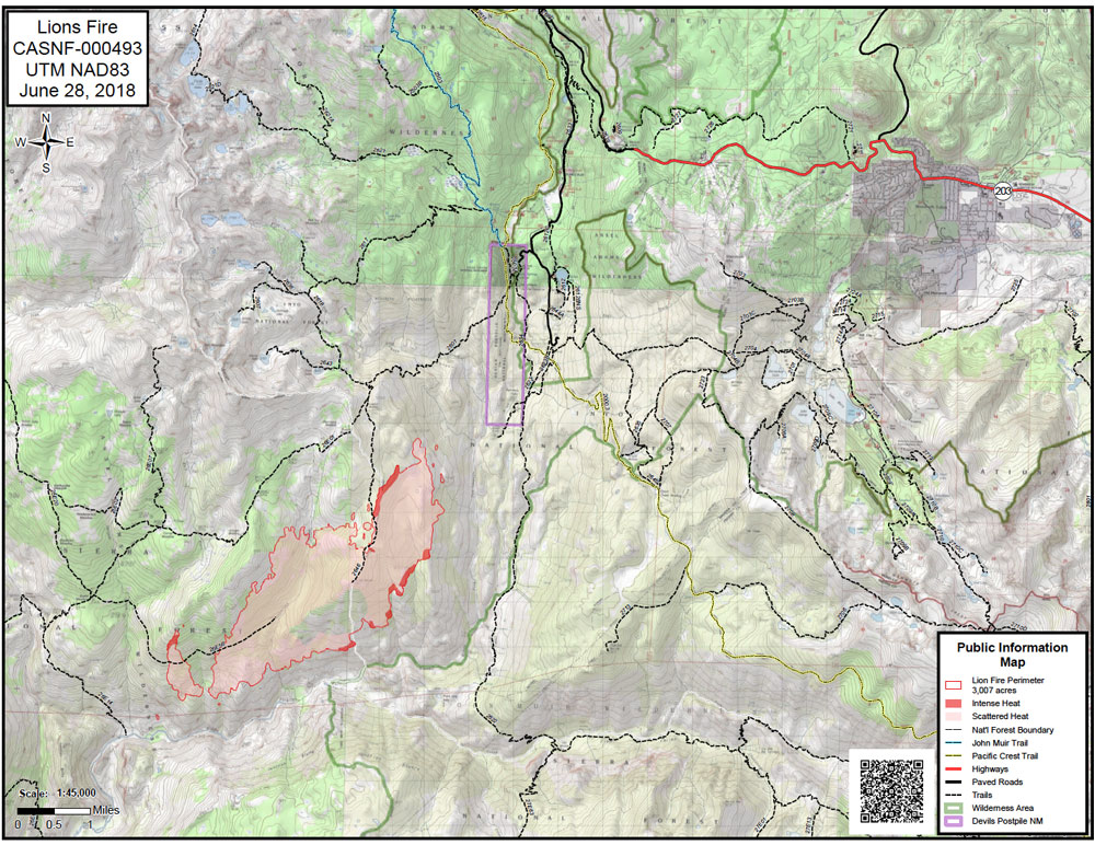 lions fire perimeter map 6 29 18