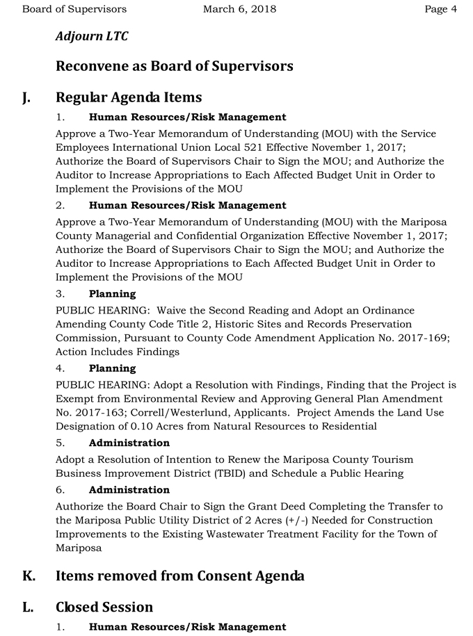 2018 03 06 mariposa county Board of Supervisors Public Agenda march 6 2018 4
