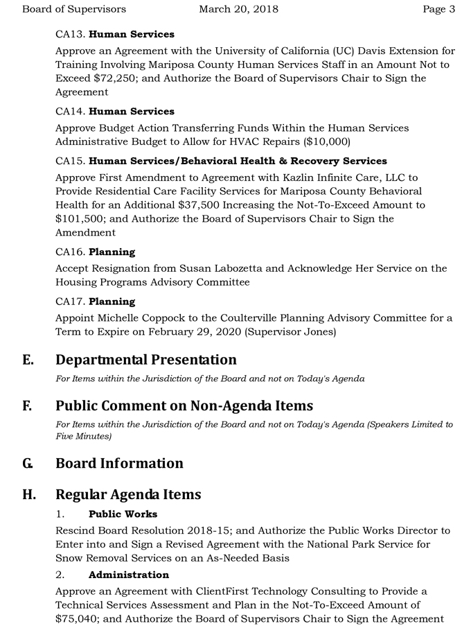 2018 03 20 mariposa county Board of Supervisors Public Agenda march 20 2018 3