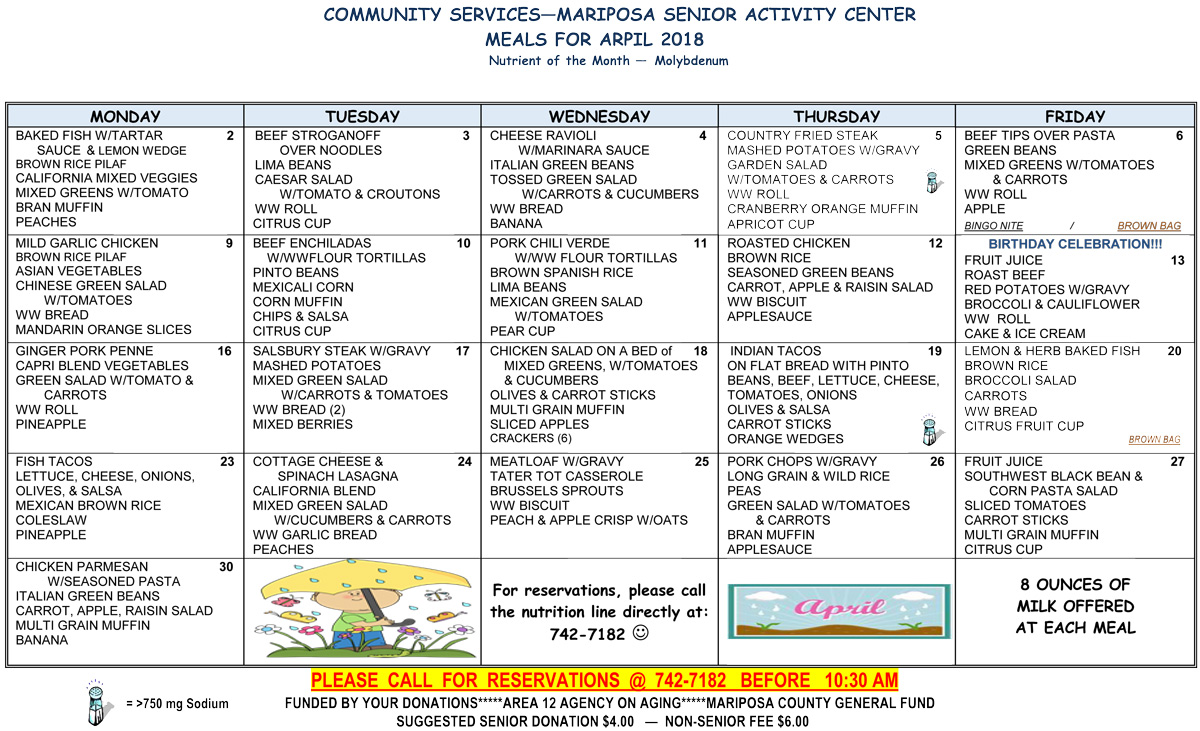April Menu