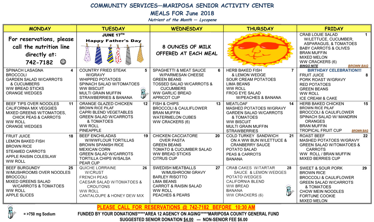June Menu