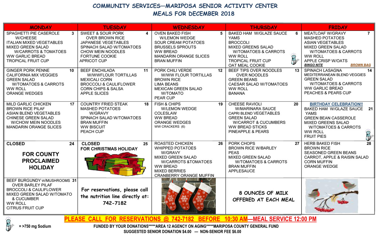 December Menu