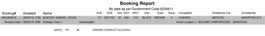 mariposa county booking report for september 29 2018
