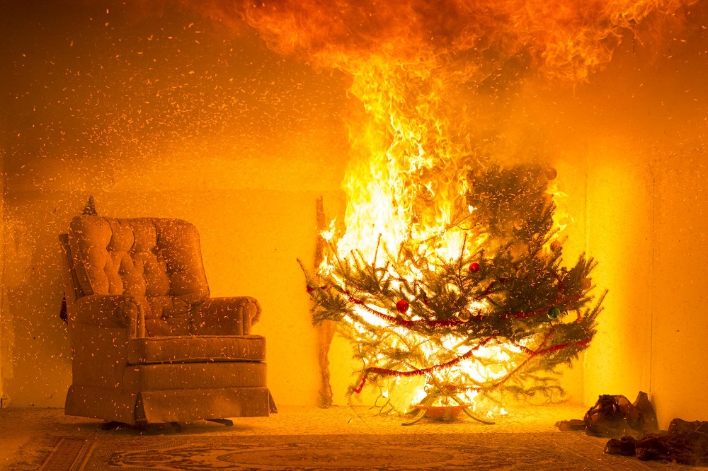christmas tree fire