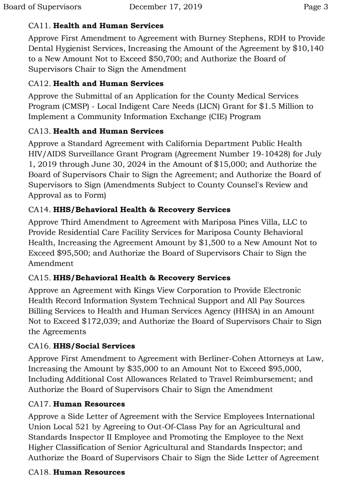 2019 12 17 Board of Supervisors agenda 3