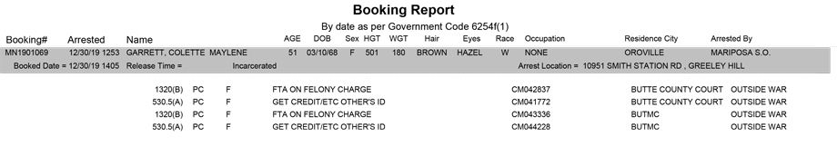 mariposa county booking report for december 30 2019