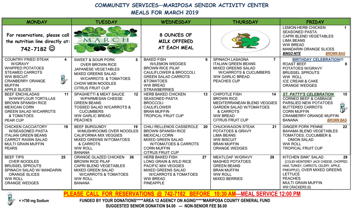 March Menu