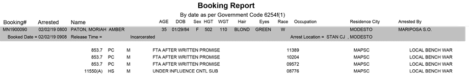 mariposa county booking report for february 2 2019