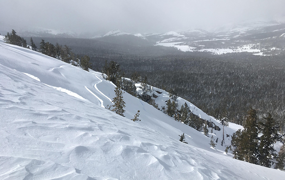 yosemite creep cracks on slope