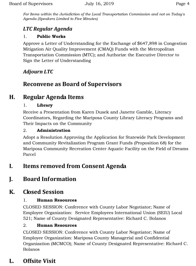 2019 07 16 mariposa county Board of Supervisors agenda 4