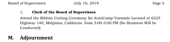 2019 07 16 mariposa county Board of Supervisors agenda 5.1
