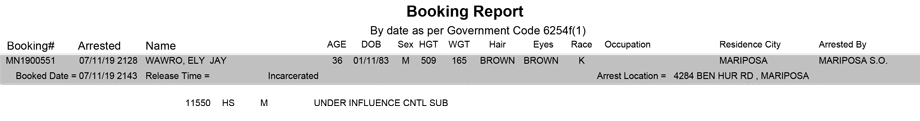 mariposa county booking report for july 11 2019