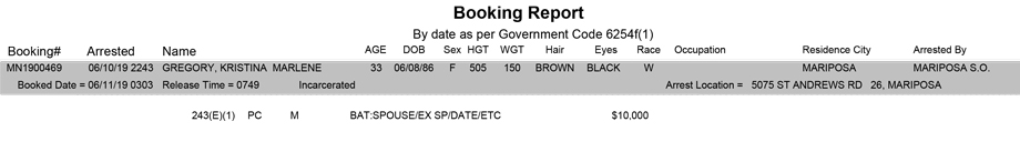 mariposa county booking report for june 11 2019