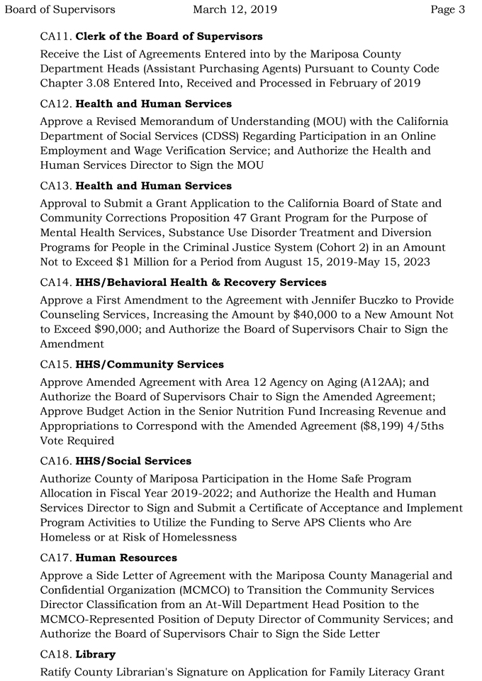 2019 03 12 mariposa county Board of Supervisors agenda march 12 2019 3