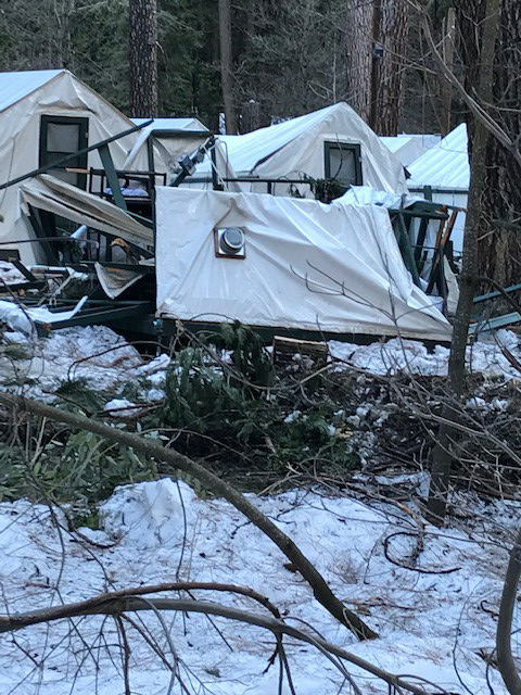 Yosemite NPS Photo Damaged Tent Cabin in Yosemite Valley