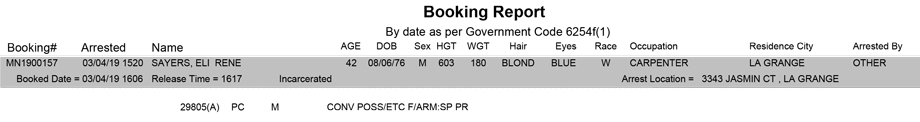 mariposa county booking report for march 4 2019