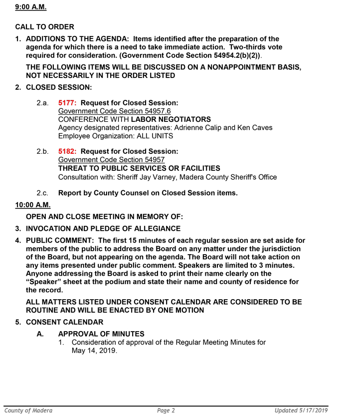 2019 05 21 madera county BOS Public Agenda 2