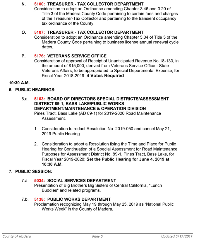 2019 05 21 madera county BOS Public Agenda 5