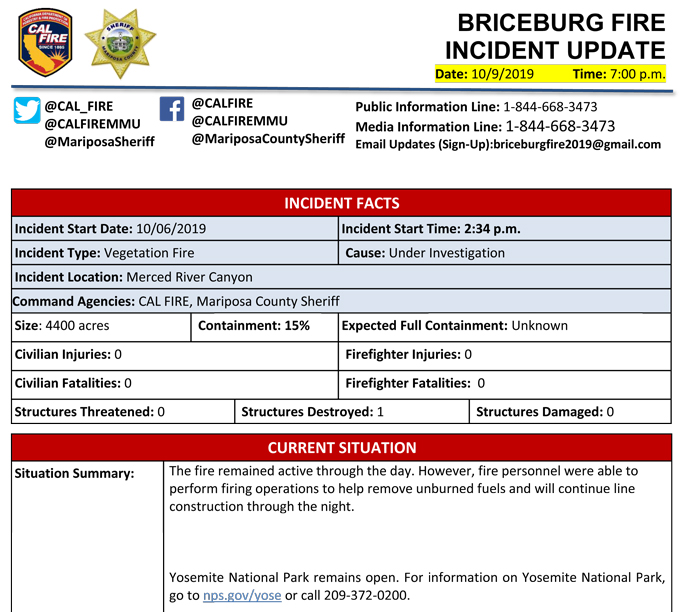 BRICEBURG FIRE UPDATE 10 09 2019 PM 1