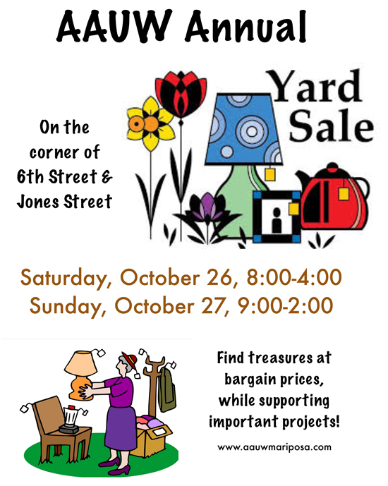 10 26 19 AAUW Annual Yard Sale