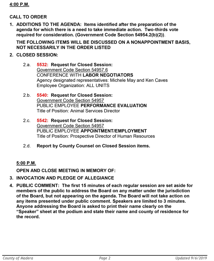 2019 09 10 madera county BOS Public Agenda 2