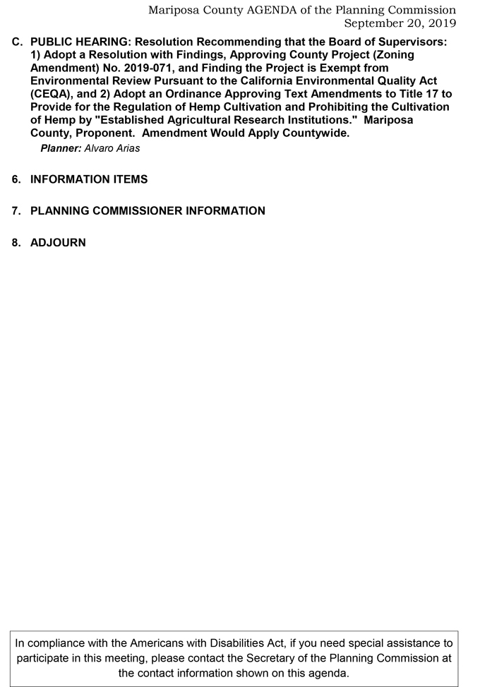 2019 09 20 Planning Commission agenda 2