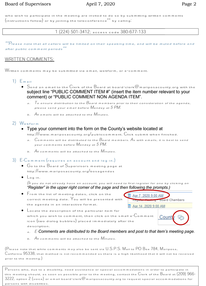 2020 04 07 Board of Supervisors Agenda 2