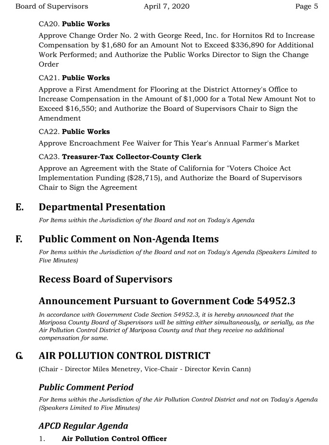 2020 04 07 Board of Supervisors Agenda 5
