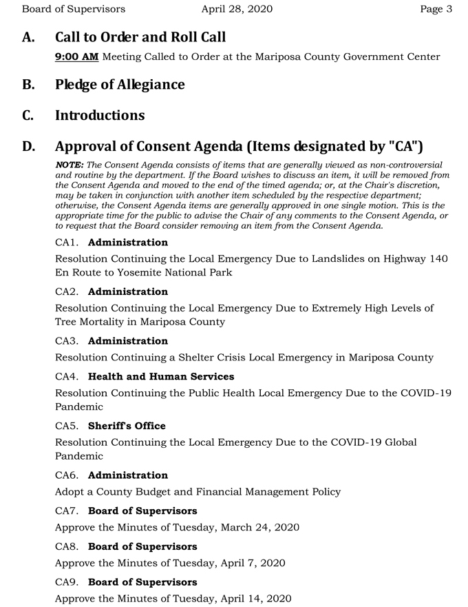 2020 04 28 Board of Supervisors agenda 3