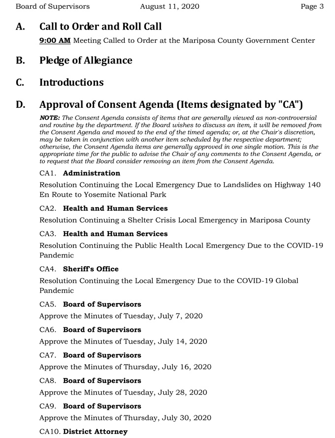 2020 08 11 Board of Supervisors agenda 3