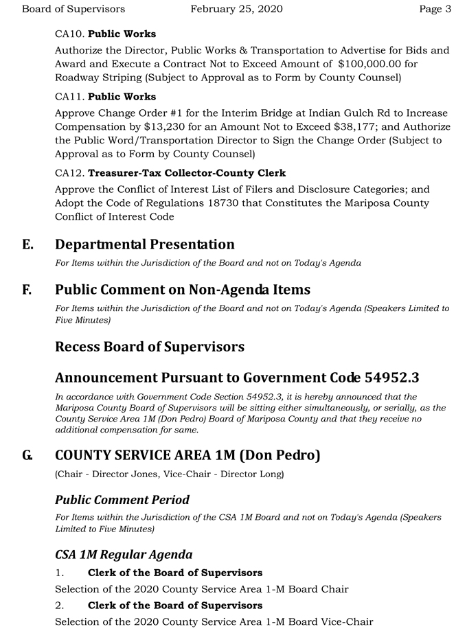 2020 02 25 Board of Supervisors agenda 3