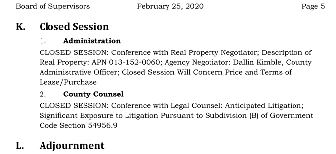 2020 02 25 Board of Supervisors agenda 5