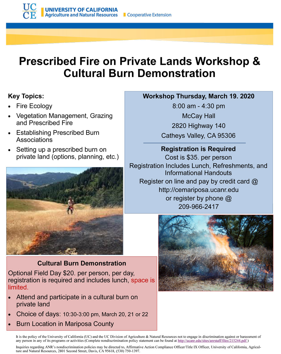 3 19 20 Prescribed Fire Workshop Flyer