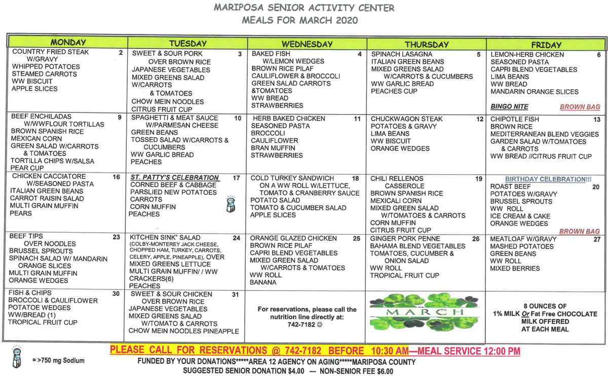 March Menu