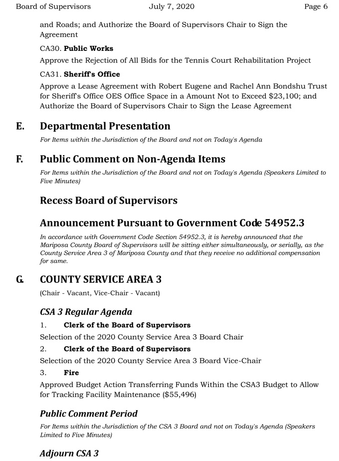 2020 07 07 Board of Supervisors agenda 6