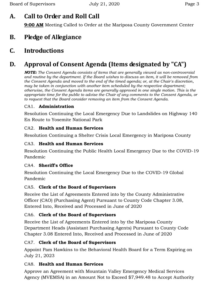 2020 07 21 Board of Supervisors agenda 3