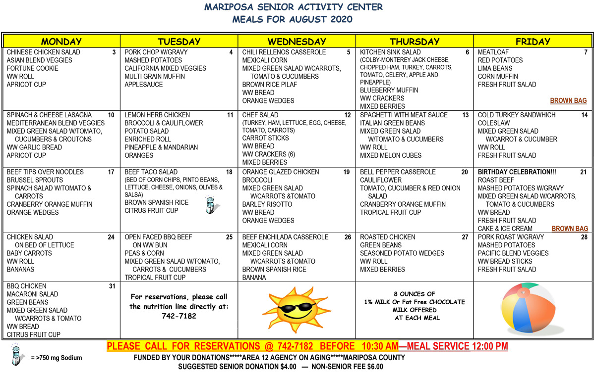 August Menu