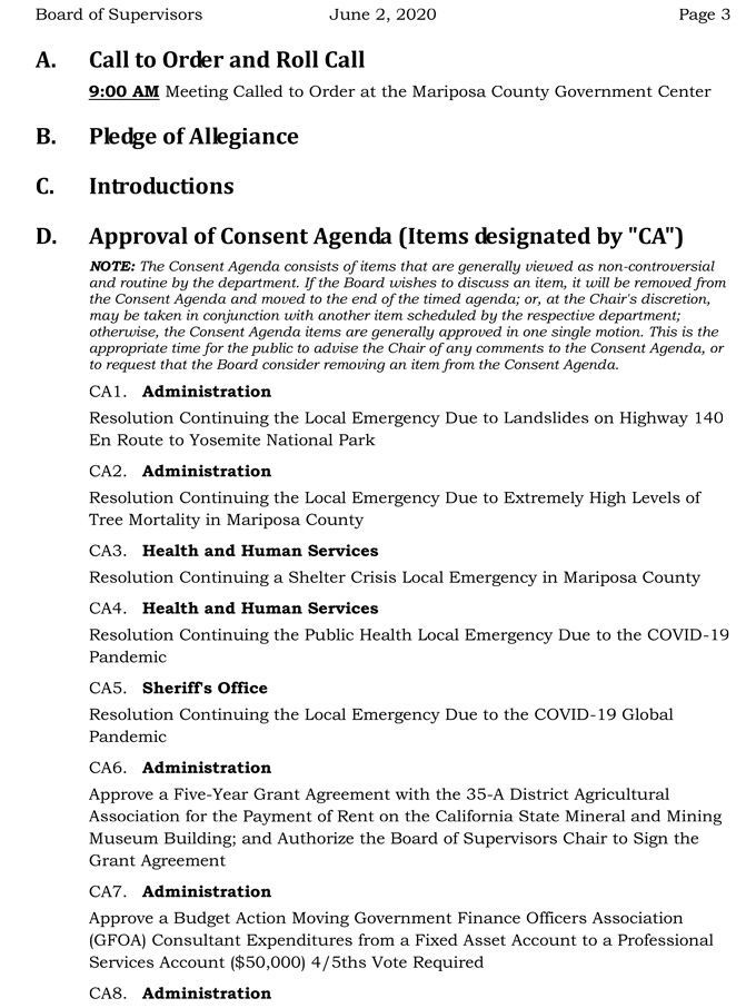 2020 06 02 Board of Supervisors agenda 3