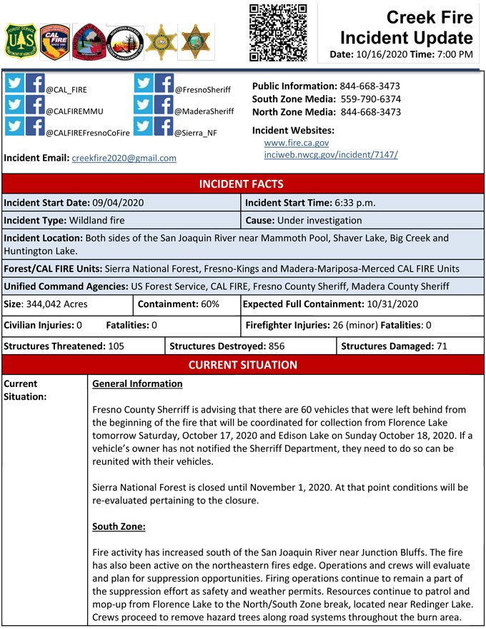 10 16 20 Creek Fire PM 1