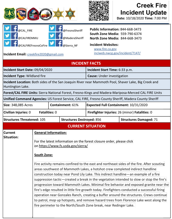 10 18 20 Creek Fire PM 1