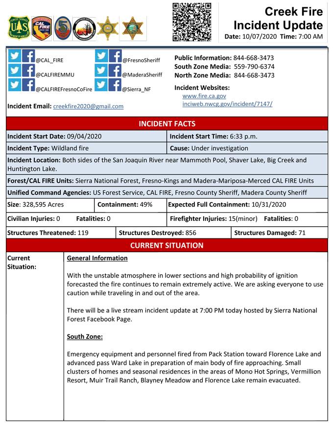 10 7 20 Creek Fire AM 1