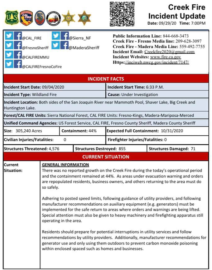 9 29 20 Creek Fire PM 1