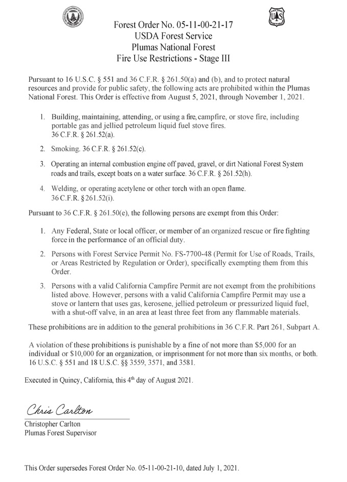 Dixie FireUseRestrictions