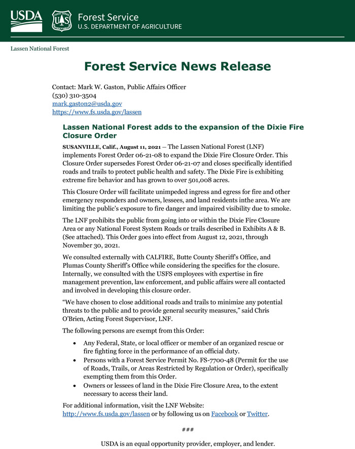 dixie811 closure order
