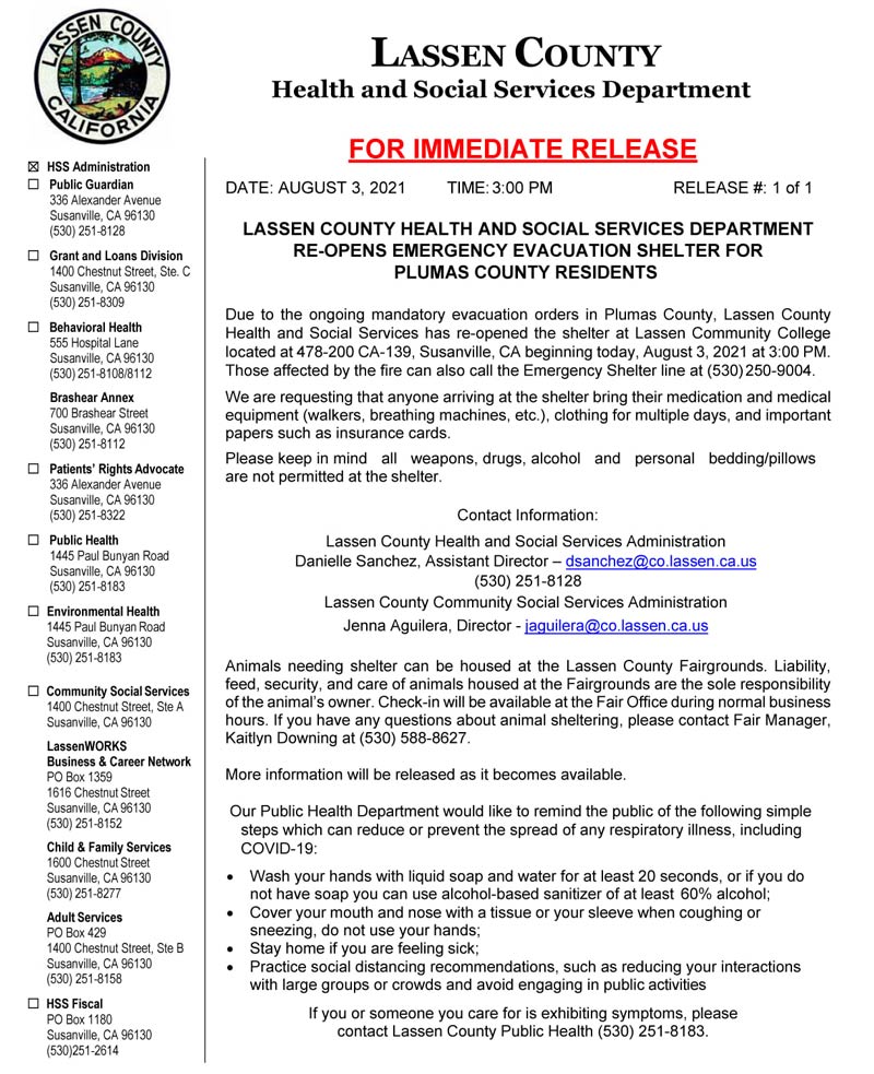 lassen co evac 83