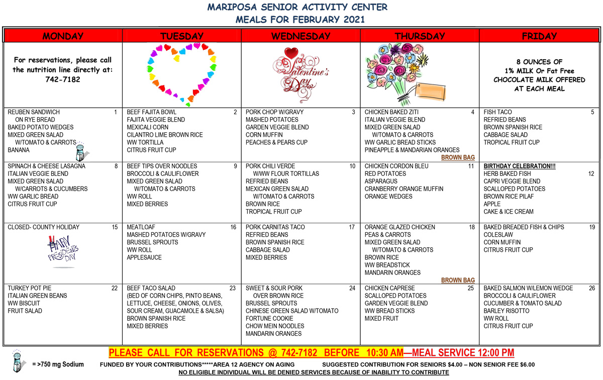 February Menu