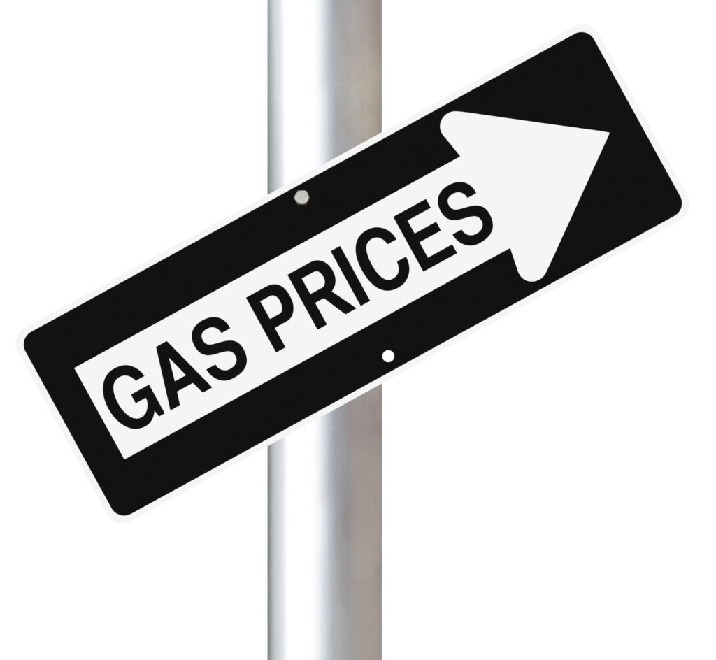 aaa Gas prices going up sign scaled