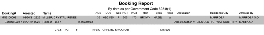 mariposa county booking report for february 21 2021