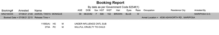 mariposa county booking report for july 8 2021